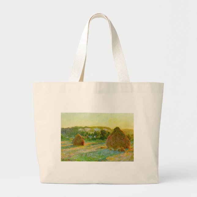 Bolsa Tote Grande Claude Monet // Haystacks (Frente)