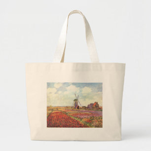 Bolsa Tote Grande Claude Monet Tulips na Holanda