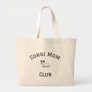 Bolsa Tote Grande Clube da Mamãe Corgi Modelo de Foto Personalizáv
