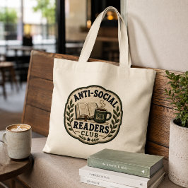Bolsa Tote Grande Clube de Leitores Anti-Sociais Bordado Estilo Livr