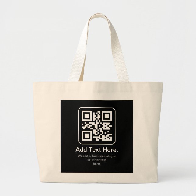 Bolsa Tote Grande Código QR Modern Escaneável (Frente)