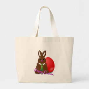 Bolsa Tote Grande Coelho Castanho Bonito Deseja Uma Páscoa Esperta 