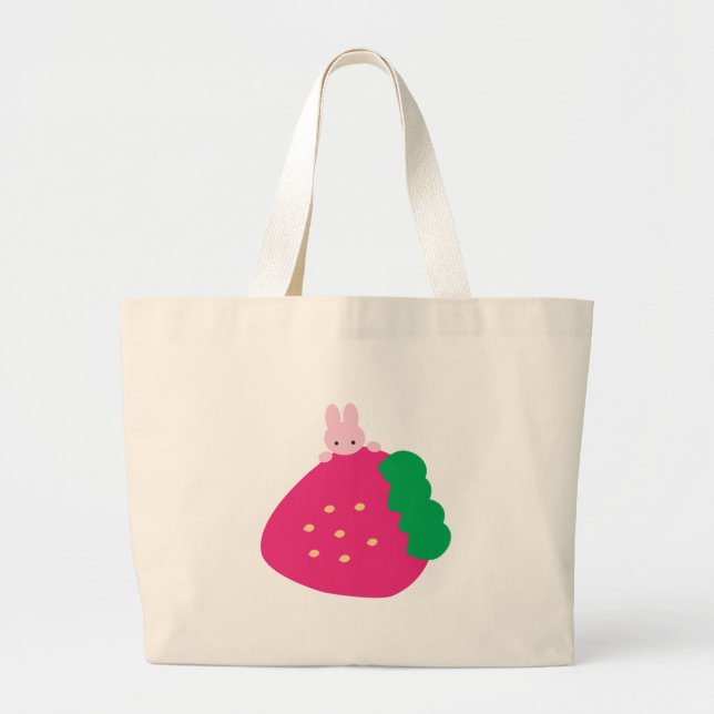 Bolsa Tote Grande Coelho da morango (Frente)