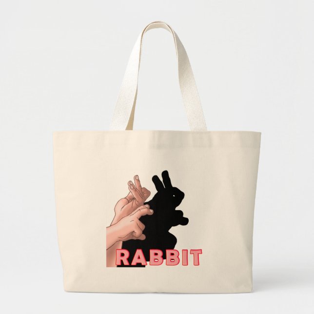 BOLSA TOTE GRANDE COELHO DA SOMBRA DA MÃO (Frente)