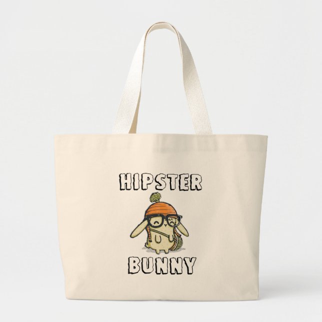Bolsa Tote Grande Coelho do hipster (Frente)