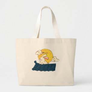 Bolsa Tote Grande Coelho Fofo Sob a Lua