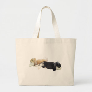 Bolsa Tote Grande Coelhos preguiçosos - fim de semana cansado