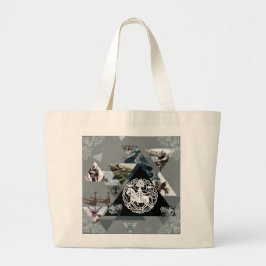 Bolsa Tote Grande Colagem da safra Retro com rendas e flores