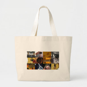 Bolsa Tote Grande Colagem das fotos da guitarra