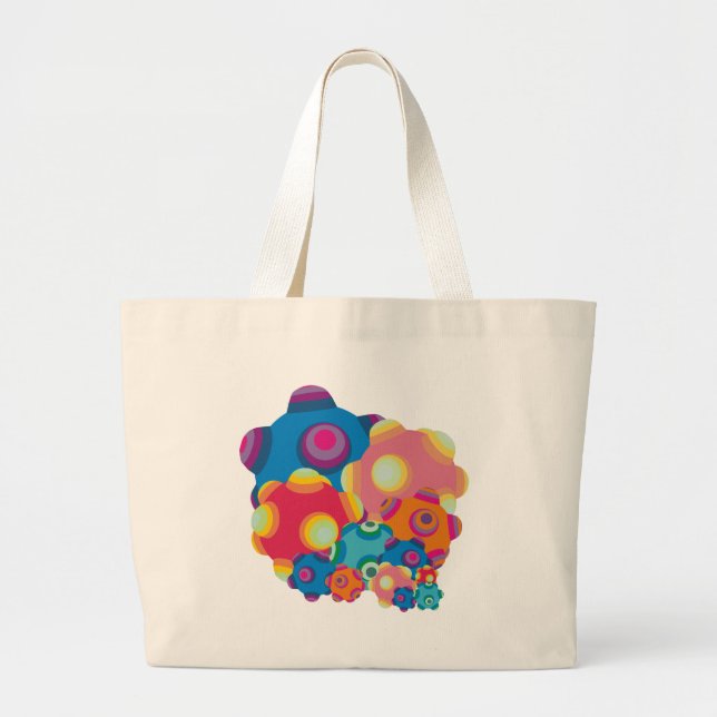 Bolsa Tote Grande Colagem de ClumpBubble (Frente)