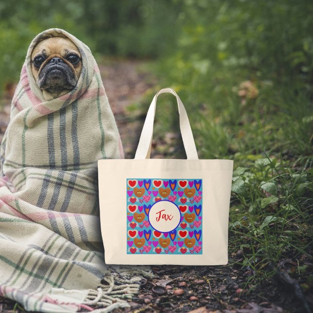 Bolsa Tote Grande Colagem do globo ocular multicolorido (Criador carregado)