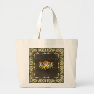 Bolsa Tote Grande Colagem Vintage Retro com rendas e flores