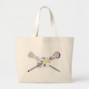 Bolsa Tote Grande Colas de lacrosse com capacete