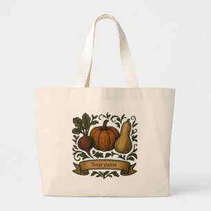Bolsa Tote Grande Colheita de Outono Personalizada