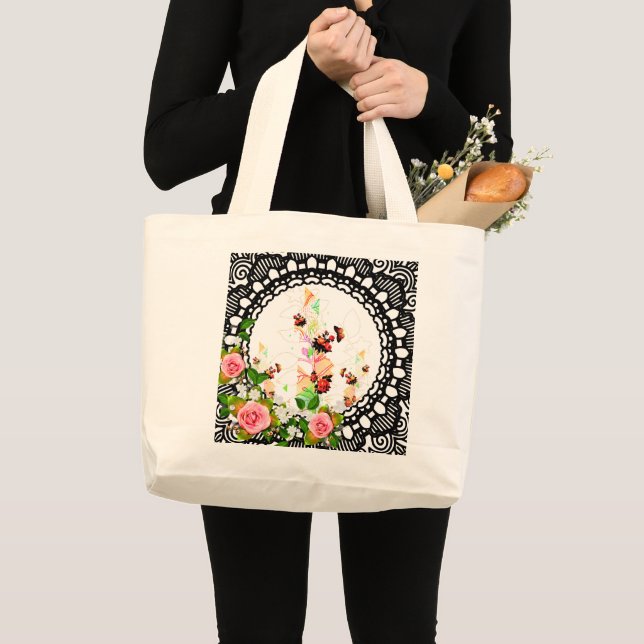 Bolsa Tote Grande Collage vintage (Frente (produto))