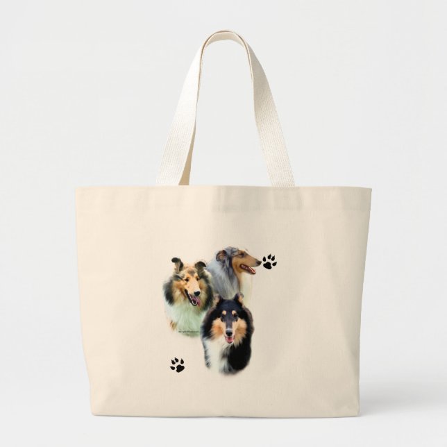 Bolsa Tote Grande Collie Trio (Frente)