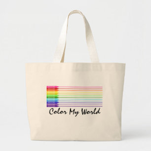 Bolsa Tote Grande Colores Meu Mundo - Arco-Íris