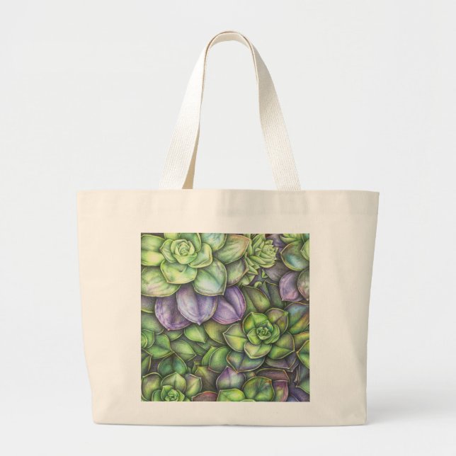Bolsa Tote Grande Colorful Botanical Illustration Tote Bag (Frente)