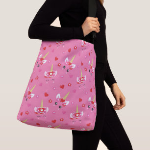 Bolsa Tote Grande com Estampa Total de Unicórnio