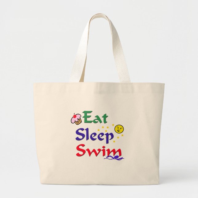 Bolsa Tote Grande Coma a natação do sono (Frente)