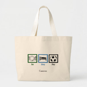 Bolsa Tote Grande Coma o futebol do jogo do sono