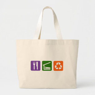 Bolsa Tote Grande Coma o reciclar do sono
