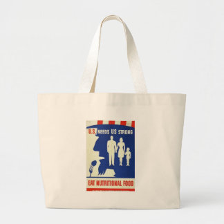 Bolsa Tote Grande Coma o saco nutritivo da segunda guerra mundial da