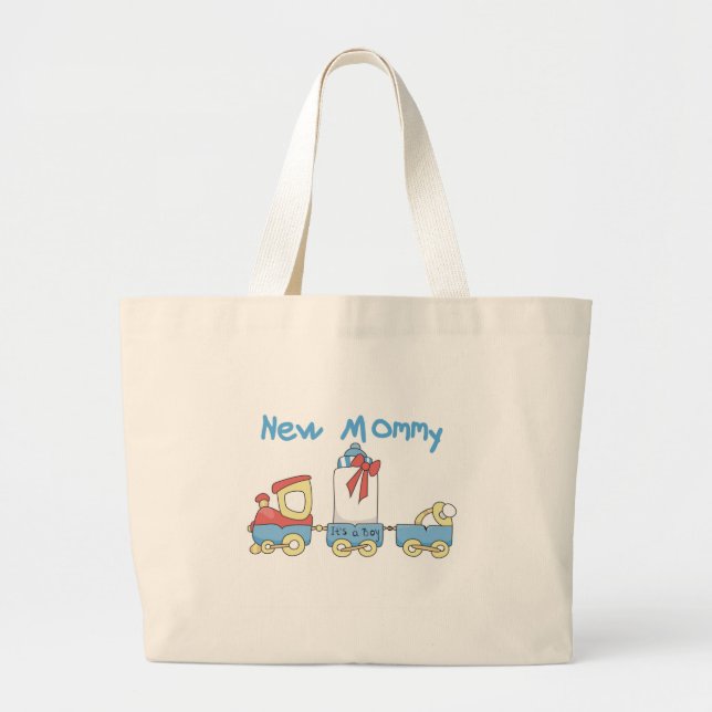 Bolsa Tote Grande Comboio de novas Mamães de camisetas e presentes (Frente)