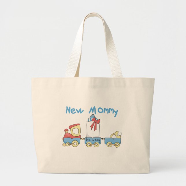 Bolsa Tote Grande Comboio de novas Mamães de camisetas e presentes (Frente)