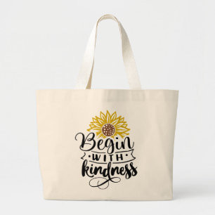 Bolsa Tote Grande Comece com a Bag de Tote de gentileza