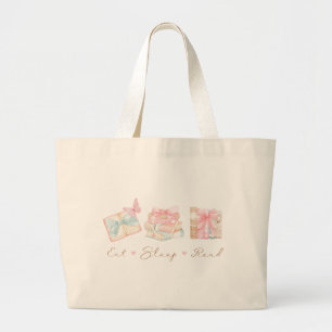 Bolsa Tote Grande Comer Sono Ler Livro de Coquetes