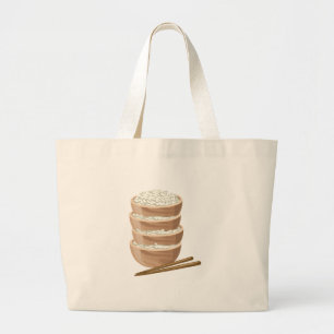 Bolsa Tote Grande Comida brilhante arroz adequado
