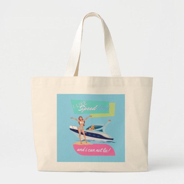 Bolsa Tote Grande como barco a velocidade (Frente)