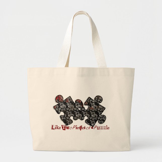 Bolsa Tote Grande Como duas peças de um Quebra-cabeça (Frente)