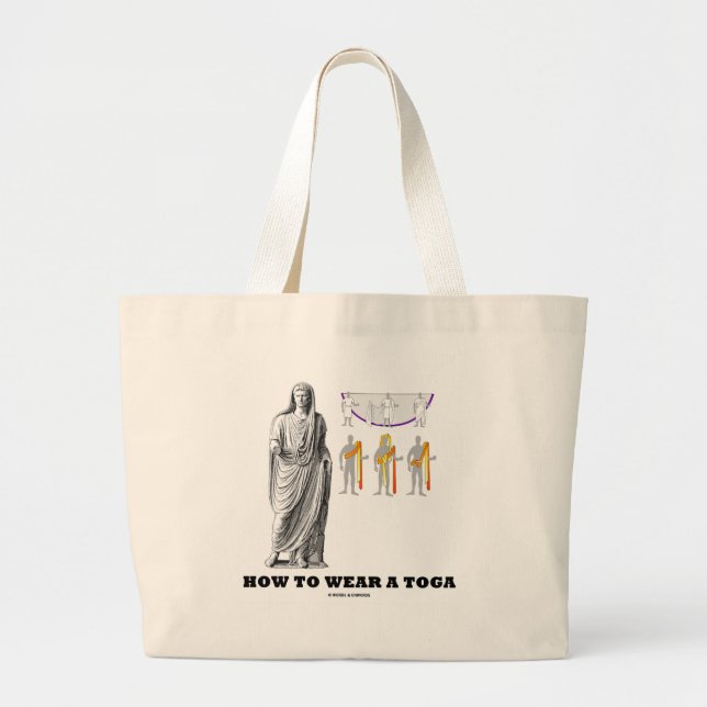 Bolsa Tote Grande Como vestir um Toga (instruções da roupa) (Frente)