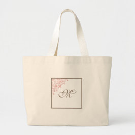 Bolsa Tote Grande Conjunto de Noiva Rosa Francês Fleur de Lis Monogr