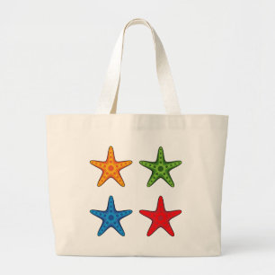 Bolsa Tote Grande Conjunto de Starfish de Cartoon Colorido Bonito