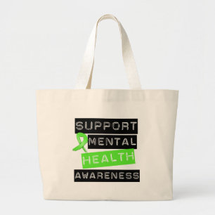 Bolsa Tote Grande Consciência da saúde mental do apoio