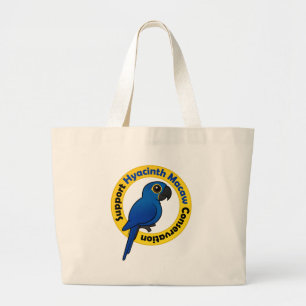 Bolsa Tote Grande Conservação do Macaw do jacinto do apoio