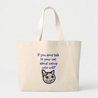 Bolsa Tote Grande Conversa a seu gato sobre o catnip