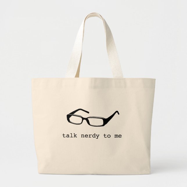 Bolsa Tote Grande conversa nerdy a mim (Frente)