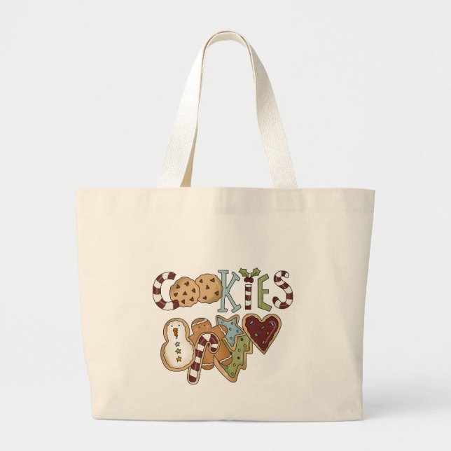 Bolsa Tote Grande Cookies para Papais noeis e presentes (Frente)