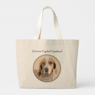 Bolsa Tote Grande Coonhound Americano Redtick Pintura Cachorro