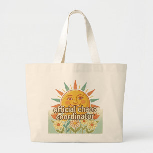 Bolsa Tote Grande Coordenador de Caos Oficial Design Vintage Sol