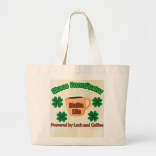Bolsa Tote Grande Coordenador do Caos - Acionado pela Sorte e Café