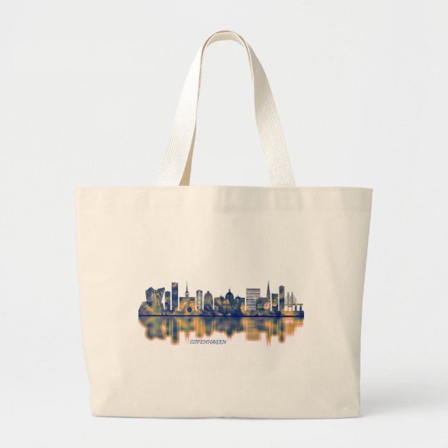 Bolsa Tote Grande Copenhagen Skyline (Frente)