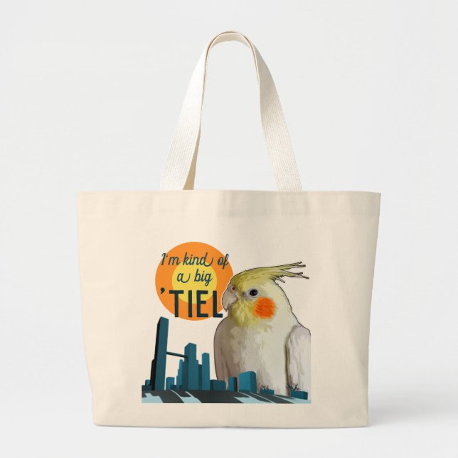 Bolsa Tote Grande Coquetel Engraçado Tipo Um Pássaro Pet Bonito (Frente)