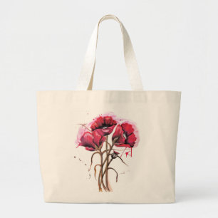 Bolsa Tote Grande Cor d'água do corpo vermelho