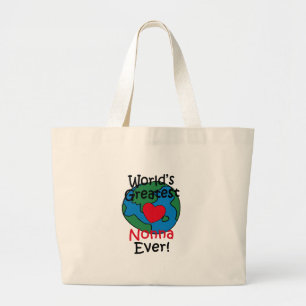Bolsa Tote Grande Coração da Melhor Nonna do Mundo