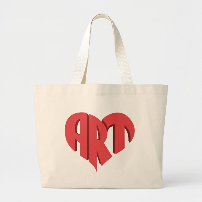 Bolsa Tote Grande Coração de Arte (Frente)